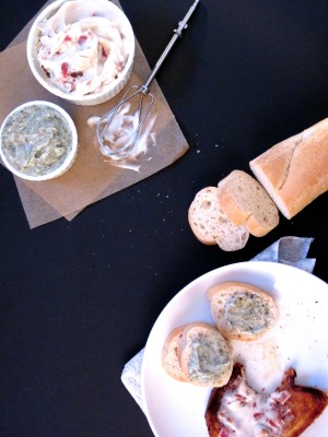 Dairy Free Garlic-Herb and Bacon Butters