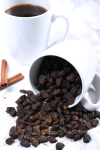 Dirty Chai Chocolate Covered Coffee Beans | Dark chocolate covered coffee beans are flavored with chai spices to taste like a dirty chai. Paleo, gluten free, and dairy free. | eatsomethingdelicious.com