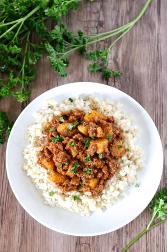 Hamburger & Rice | A family favorite known as "hamburger & rice" that's stuck around ever since my great, great grandmother created it after immigrating from Spain to the U.S. | eatsomethingdelicious.com