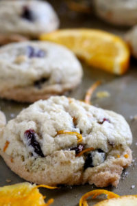 Candied Ginger & Cranberry Cookies | Soft, yet crisp, cookies packed with sweet & spicy candied ginger pieces, tangy dried cranberries, and a just a hint of orange. Gluten free, dairy free. | eatsomethingdelicious.com
