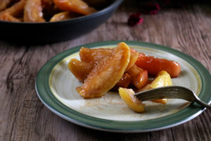 Fried Apples | Spiced fried apples can be enjoyed as a sweet side dish, as dessert over ice cream or cheesecake, or for breakfast on french toast or crepes. | eatsomethingdelicious.com